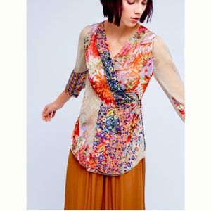 Anthropologie taupo wrap top